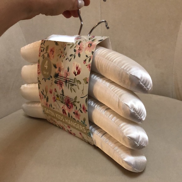 White Satin Hangers - Qty 4 in Set - Picture 4 of 5